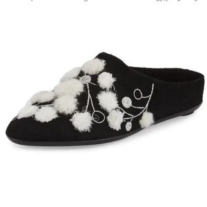 The Row Bea Floral Embroidered Cashmere mules size 6